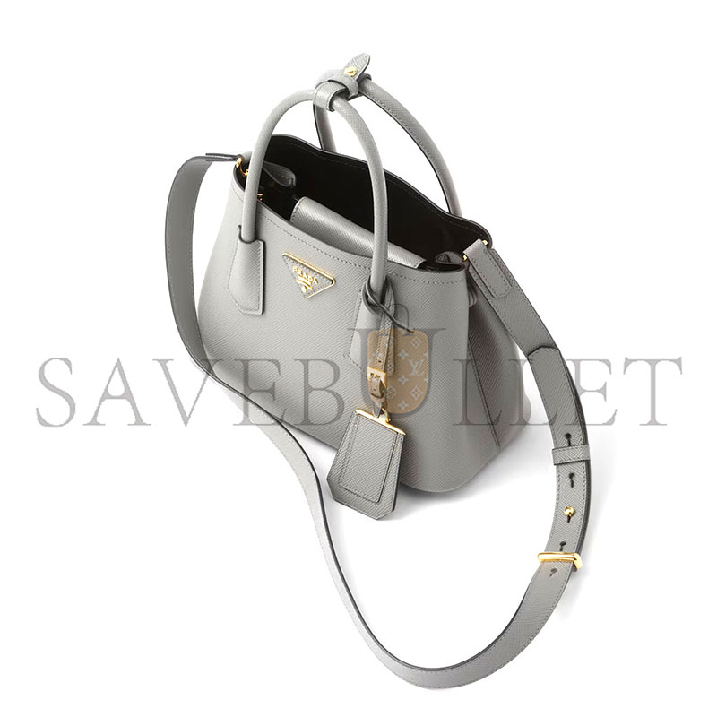 PRADA SMALL PRADA DOUBLE SAFFIANO LEATHER BAG 1BG443 01 (25*18.5*12.5cm)
